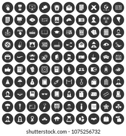 100 writer icons set in simple style white on black circle color isolated on white background vector illustration