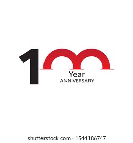 100 Year Anniversari Logo Vector Template Design Illustration