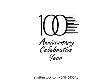 100 year anniversary celebration Block Black Colors Design logotype. anniversary logo Black color isolated on White background, vector design for celebration, invitation card, and greeting card-Vector