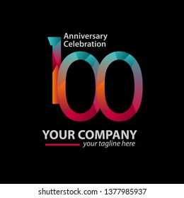 100 Year Anniversary Celebration Company Vector Template Design Illustration