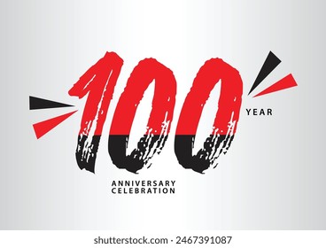 Vector del logotipo de la celebración del aniversario 100, diseño del número 100, invitación del cumpleaños 100, Plantilla del logotipo del aniversario, Vector del diseño del número del logotipo, fuente de la caligrafía, logotipo de la tipografía, diseño del Vector