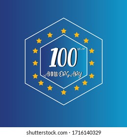 100-jähriges Jubiläum, Vektorillustration-Design für Feiern, Einladungskarten und Grußkarten