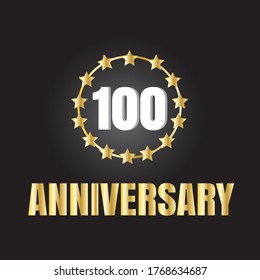 100 year anniversary celebration, vector design for celebrations, invitation cards and greeting cards