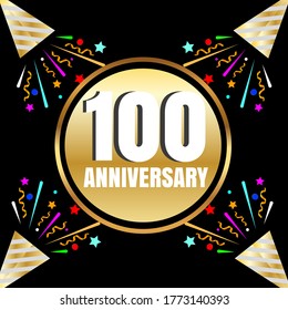 100 year anniversary celebration, vector design for celebrations, invitation cards and greeting cards