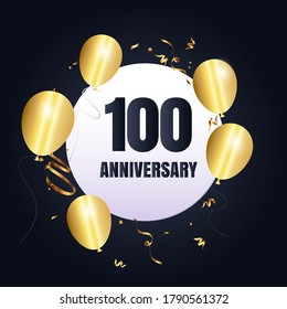 100 year anniversary celebration, vector design for celebrations, invitation cards and greeting cards