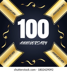 100 year anniversary celebration, vector design for celebrations, invitation cards and greeting cards