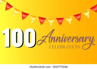 Celebración del centenario, diseño vectorial para celebraciones, tarjetas de invitación y tarjetas de felicitación
