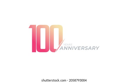 100 Year Anniversary Celebration Vector. Happy Anniversary Greeting Celebrates Template Design Illustration