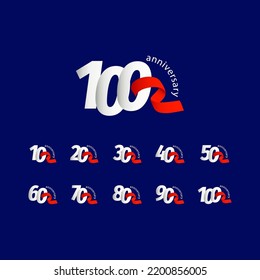 100 Year Anniversary Celebration Vector Template Design Illustration