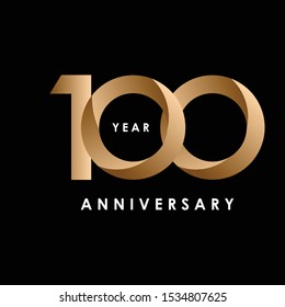 100 Year Anniversary Design Logo Illustration