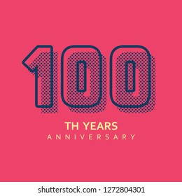 100 Year Anniversary Design Template, vector illustration.