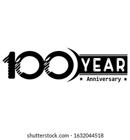 100 Year Anniversary elegant Vector Template Design Illustration 