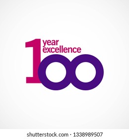 100 Year Anniversary Excellence Vector Template Design Illustration