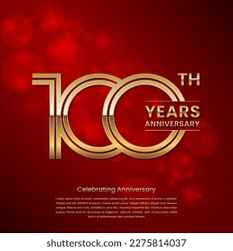 100 year anniversary. Anniversary logo design with double line concept. Logo Vector Template