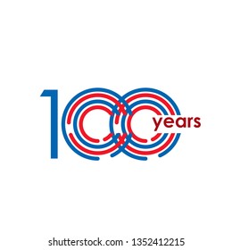 100 Year Anniversary Logo Vector Template Design Illustration