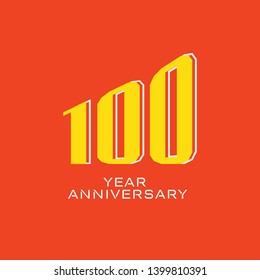 100 Year Anniversary Logo Vector Template Design Illustration