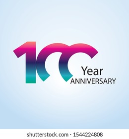 100 Year Anniversary Logo Vector Template Design Illustration