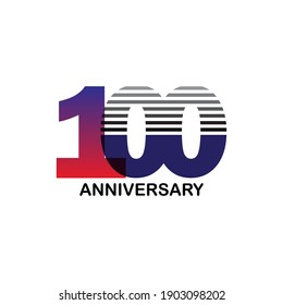 100 Year Anniversary Logo Vector Template Design Illustration