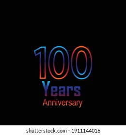 100 Year Anniversary Logo Vector Template Design Illustration
