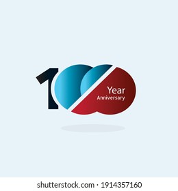 100 Year Anniversary Logo Vector Template Design Illustration