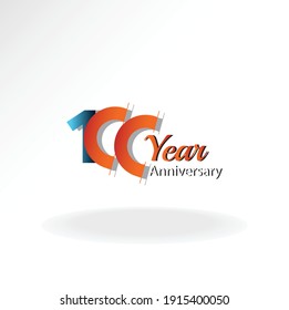 100 Year Anniversary Logo Vector Template Design Illustration blue and white