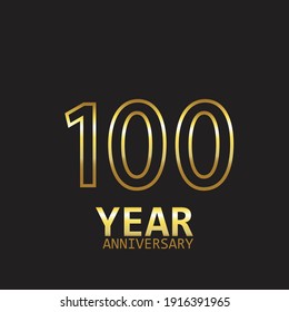 100 Year Anniversary Logo Vector Template Design Illustration gold and black