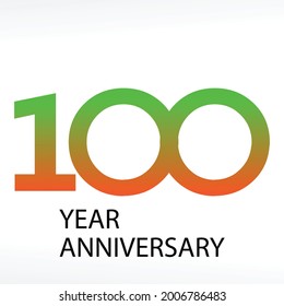 Modelo de vectores con logotipo de 100 años Diseño Ilustración Color blanco