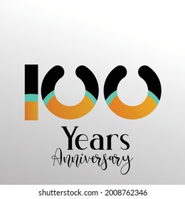 100 Year Anniversary Logo Vector Template Design Illustration White Color