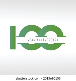 Modelo de vectores con logotipo de 100 años Diseño Ilustración Color blanco
