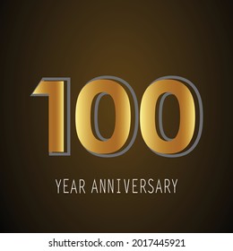 100 Year Anniversary Logo Vector Template Design Illustration Color