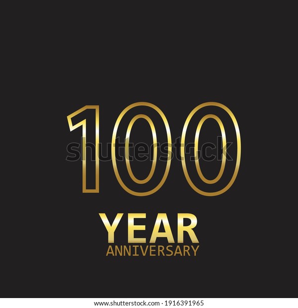 100 Year Anniversary Logo Vector Template Design\
Illustration gold and\
black