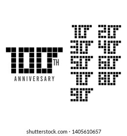 100 Year Anniversary Pixel Model Vector Template Design Illustration