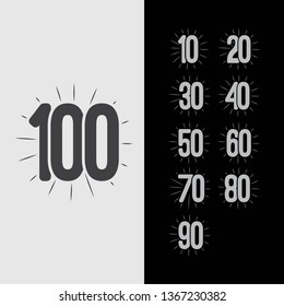100 Year Anniversary Set Vector Template Design Illustration
