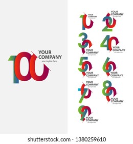 100 Year Anniversary Set Vector Template Design Illustration