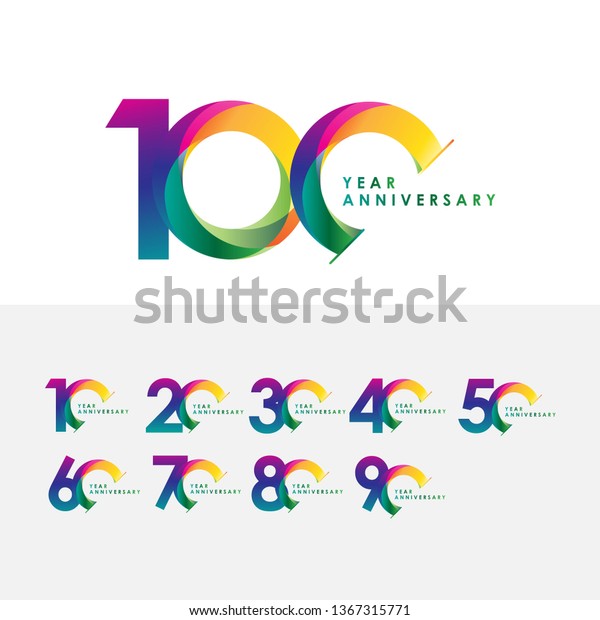 100 Year Anniversary Set Vector Template\
Design Illustration