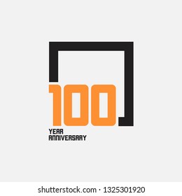 100 Year Anniversary Square Vector Template Design Illustration