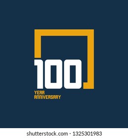 100 Year Anniversary Square Vector Template Design Illustration