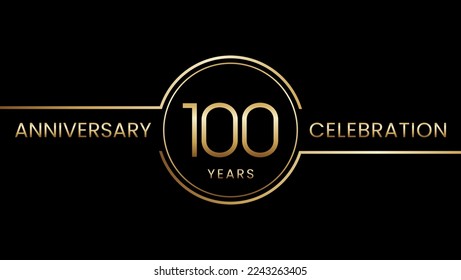 100-jähriges Jubiläum. Jubiläum Vorlage Design mit goldenem Ring. Logo-Vektorgrafik