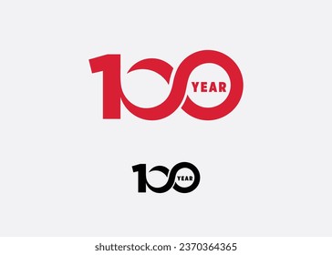 Diseño de logotipo vectorial de 100 años