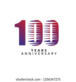 100 Year Anniversary Vector Template Design Illustration, Flat Design, with gradients.