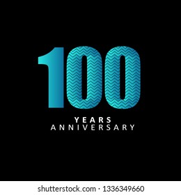 100 Year Anniversary Vector Template Design Illustration, Flat Design, with gradients.