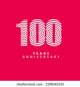 100 Year Anniversary Vector Template Design Illustration, flat design with pattern.
