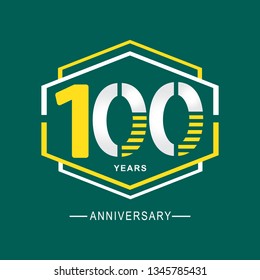 100 Year Anniversary Vector Template Design Illustration, with flat design.