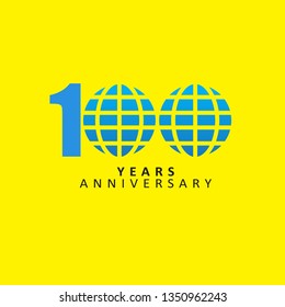 100 Year Anniversary Vector Template Design Illustration, with flat design.