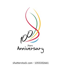 100 Year Anniversary Vector Template Design Illustration, with flat design.