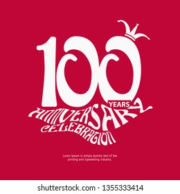 100 Year Anniversary Vector Template Design Illustration, with flat design.