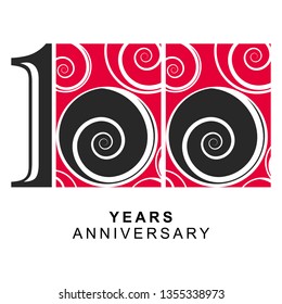 100 Year Anniversary Vector Template Design Illustration, with flat design.