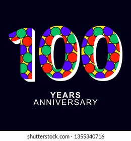 100 Year Anniversary Vector Template Design Illustration, with flat design.