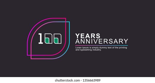 100 Year Anniversary Vector Template Design Illustration