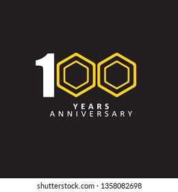 100 Year Anniversary Vector Template Design Illustration, with flat design.